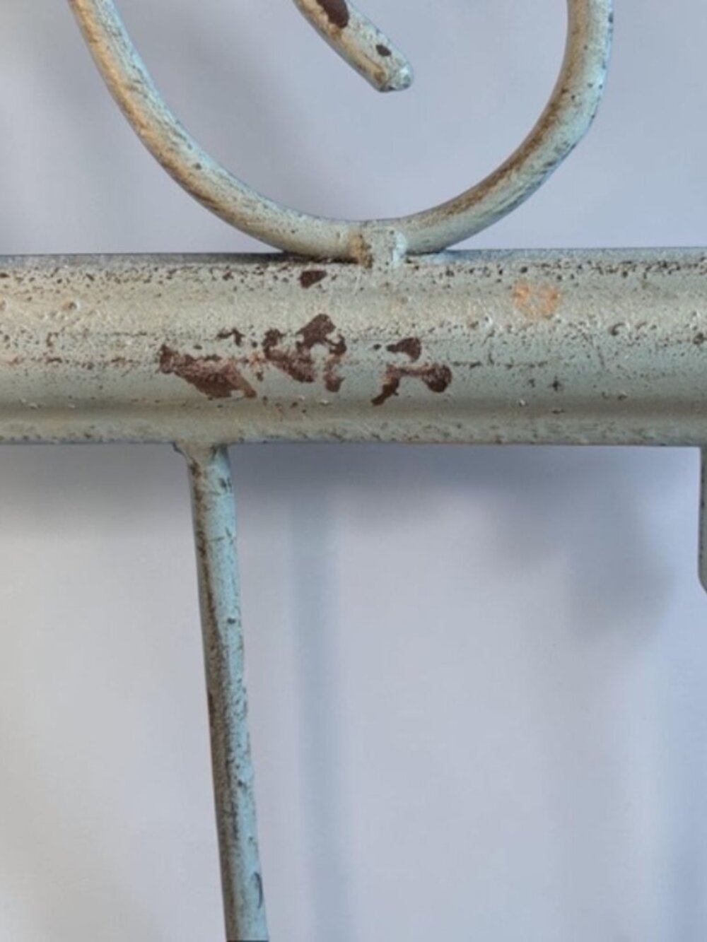 Vintage Shabby Chic Metal Coat Rack 19” Wall Hooks White Ceramic Knobs - Picture 7 of 14
